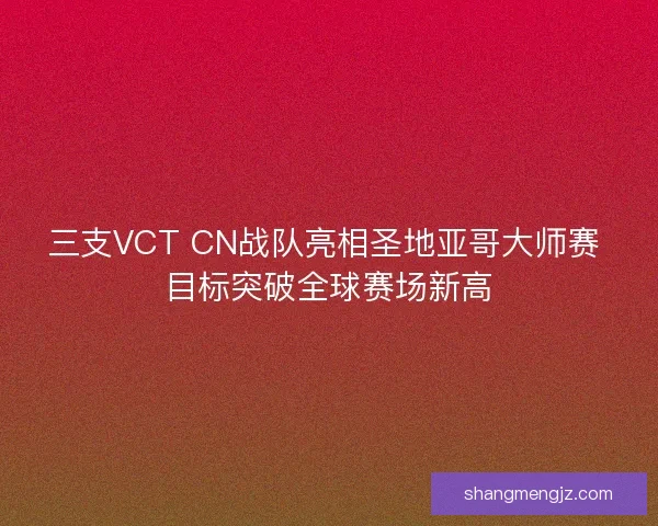 三支VCT CN战队亮相圣地亚哥大师赛 目标突破全球赛场新高