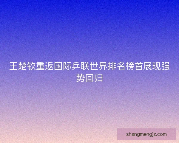 王楚钦重返国际乒联世界排名榜首展现强势回归